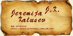 Jeremija Kalušev vizit kartica